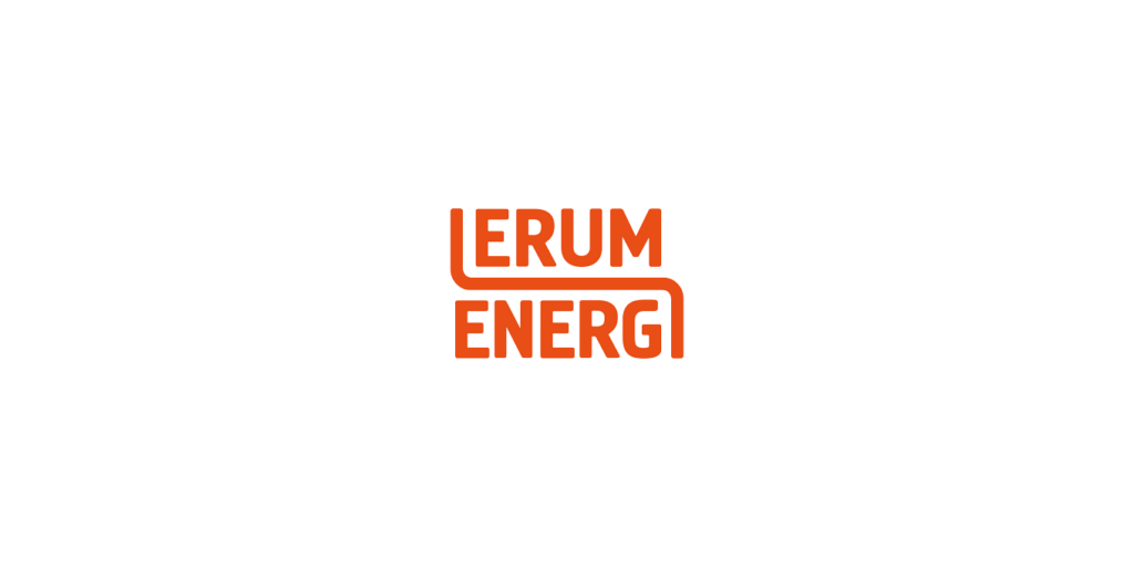 Lerum Energis orangea logga mot vit bakgrund.